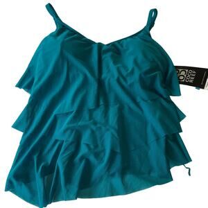 Coco Reef Women's Flourish Underwire Bra-Sized Tankini Top - Teal Cove 36C